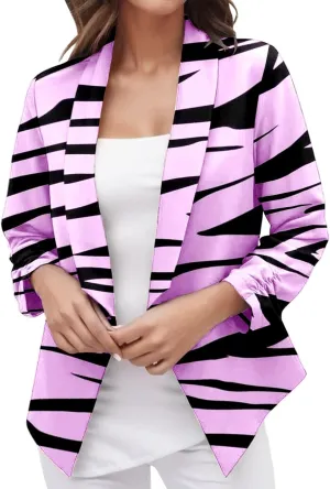 2023 Casual Blazer Jacket for Women Trendy Long Sleeve Open Front Work Office Blazers Lapel Button Business Jacket Coats