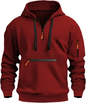 Alalaso Quarter Zip Pullover Men Long Sleeve Workout Hoodie Vintage Tactical Jacket Winter Camo Sweater Coats