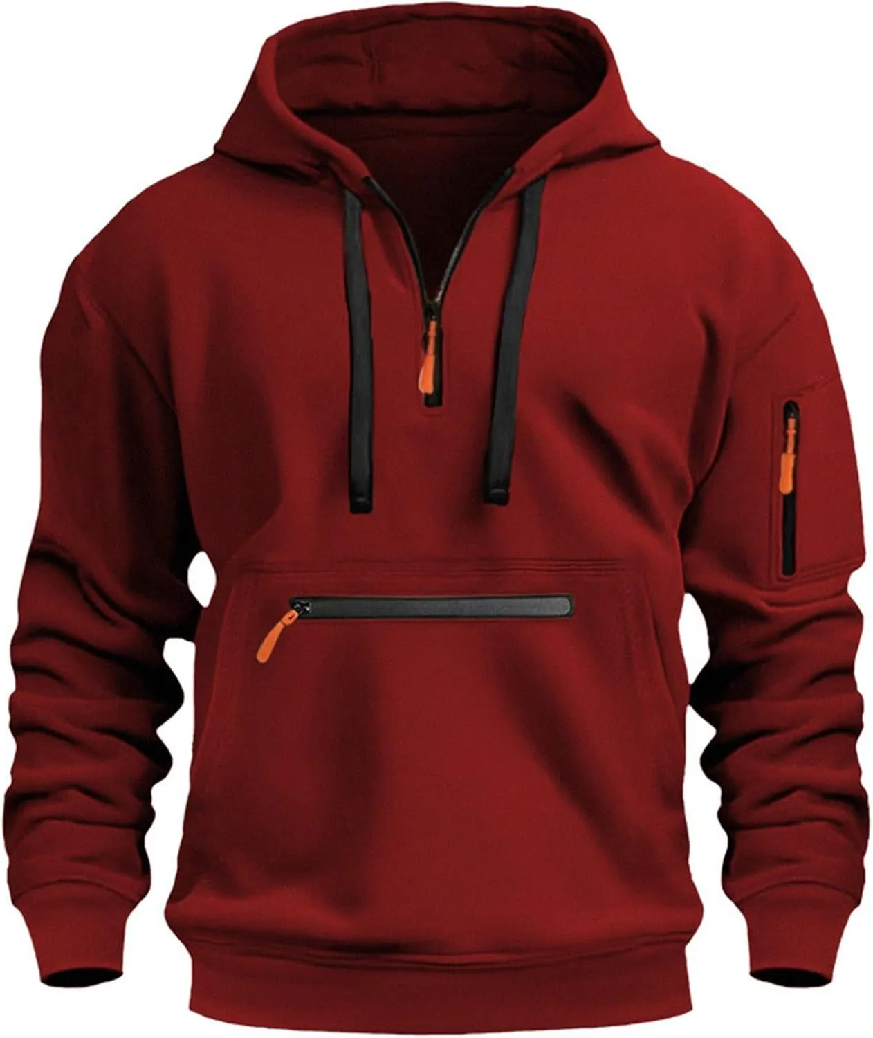 Alalaso Quarter Zip Pullover Men Long Sleeve Workout Hoodie Vintage Tactical Jacket Winter Camo Sweater Coats