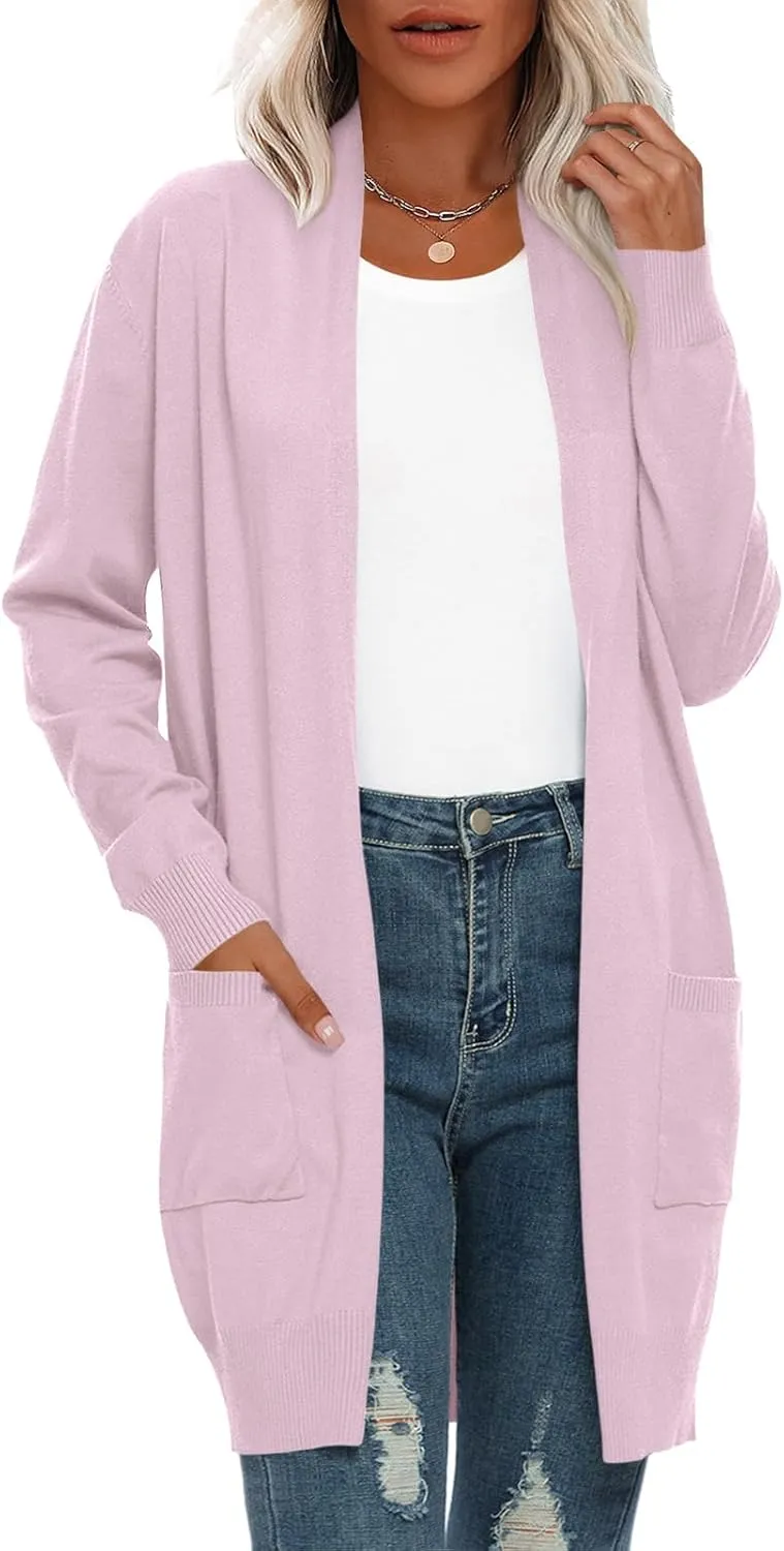 Anymiss Womens Lightweight Cardigan Sweaters Knit Kimono Oversized Soft Jackets with Pockets S-3X