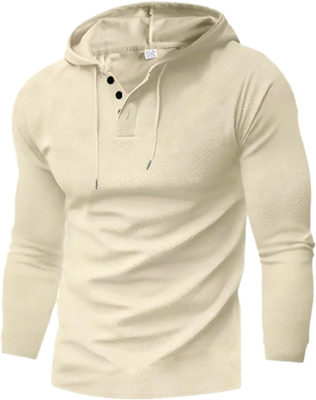 Bidobibo Thick Hoodies for Men V Neck Drawstring Pullover Hoodie Mens Fall Clothes Fashion 2024 Solid Long Sleeve Sweatshirt