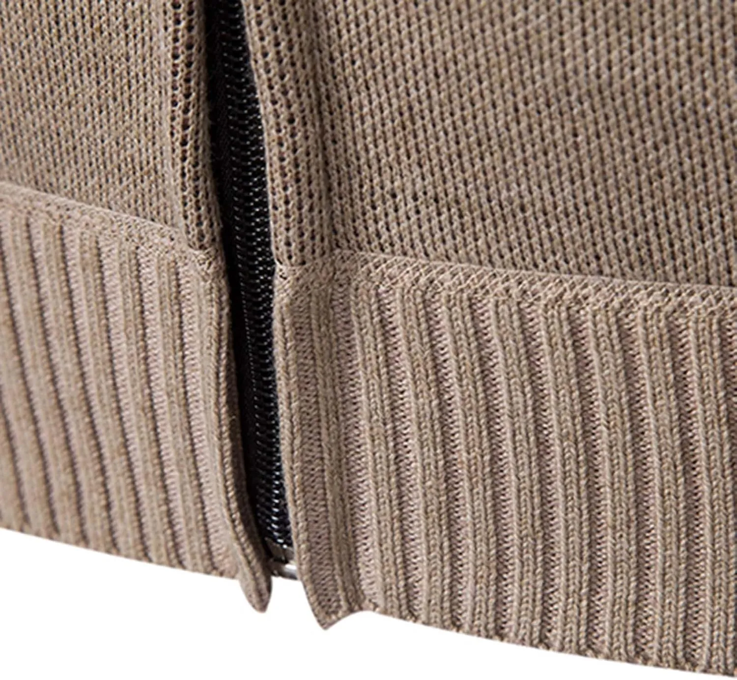 BIFUTON Mens Cardigan Sweater, Men's Full Zip Cardigan Sweater Slim Fit Cable Knitted Stand Collar Sweater Fleece Lined Coats