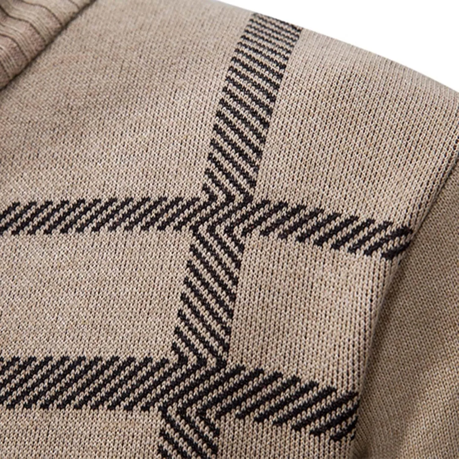 BIFUTON Mens Cardigan Sweater, Men's Full Zip Cardigan Sweater Slim Fit Cable Knitted Stand Collar Sweater Fleece Lined Coats