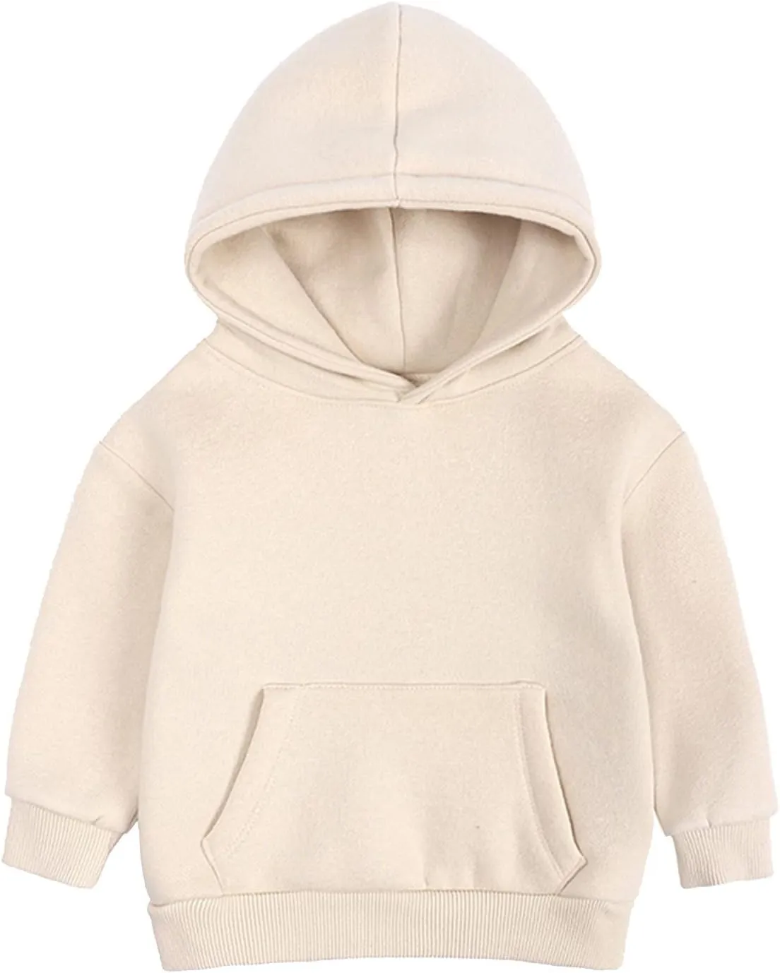 Boys and Toddlers' Fleece Pullover Casual Pocket Solid Hoodie Sweatshirts Infant Kids Girls Sport Long Sleeve Tops