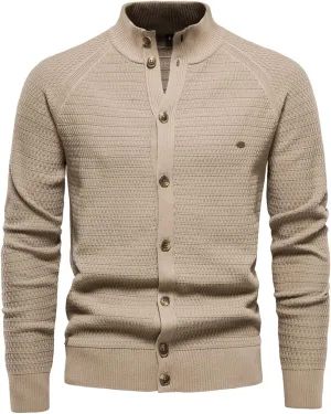 Business Sweaters for Men Button Down Cardigan Sweater Cable Knit Cardigan Coat Long Sleeve Shirts Winter Warm Tops