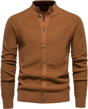 Business Sweaters for Men Button Down Cardigan Sweater Cable Knit Cardigan Coat Long Sleeve Shirts Winter Warm Tops