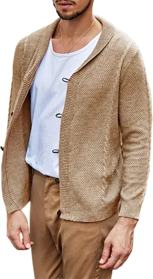 Button Down Cardigan for Men Lightweight Sweaters Cable Knit Sweater Long Sleeve Casual Shirts Oversized Fall Coat