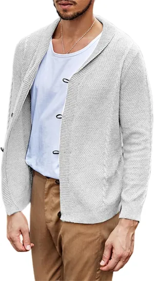 Button Down Cardigan for Men Lightweight Sweaters Cable Knit Sweater Long Sleeve Casual Shirts Oversized Fall Coat