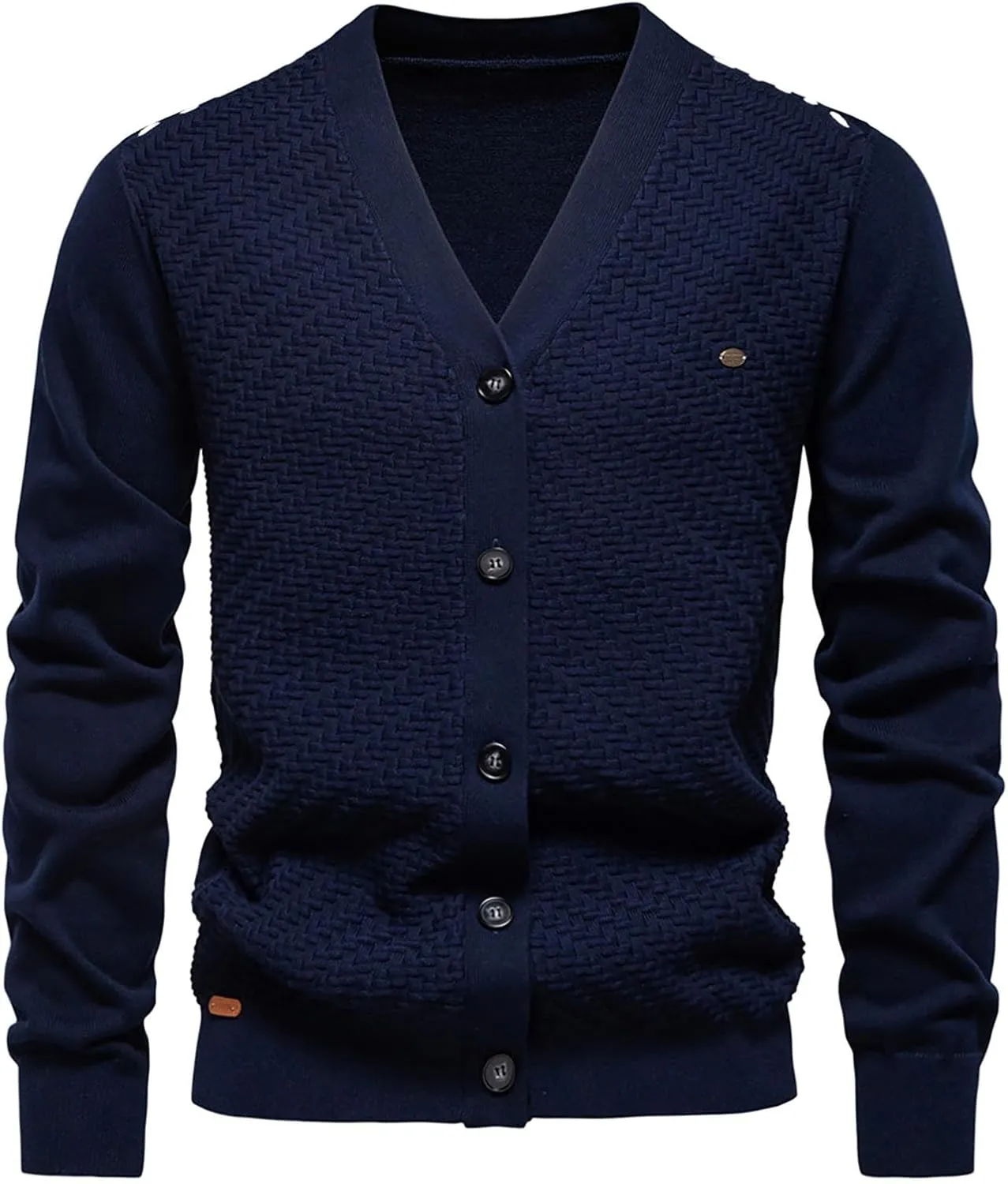 Button Down Cardigan Sweater Men Vintage Knit Sweater Slim Fit Long Sleeve Sweater Fall and Winter Sweaters