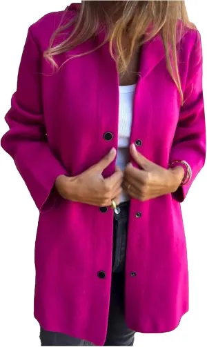 Canbebig Long Coats Women Button Down Casual Jackets Oversized Long Sleeve Trench Coats Solid Color Jackets with Pockets