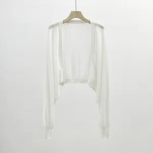 Cardigan for Women Open Front Sun Knit Thin Ice Silk Coat Shawl,Long Sleeve Lightweight Cardigan Bolero Shrug