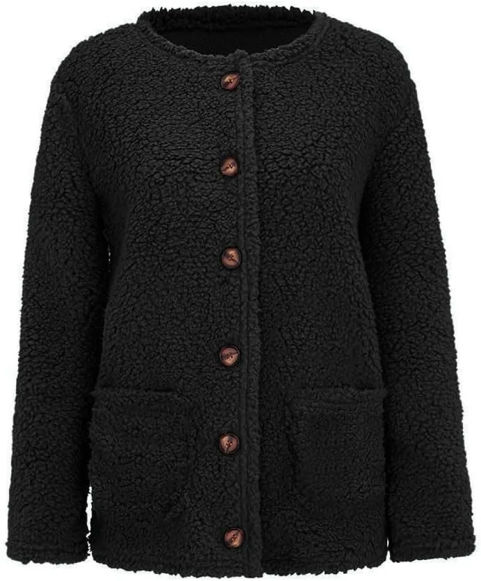 Cardigan Sweater For Women Long Sleeve Open Front Oversized Jackets Chunky Knit Sweaters Button Fall Coat With Pocket