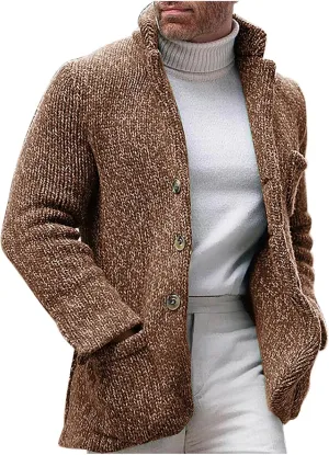 Cardigan Sweaters for Men Business Cardigans Button Down Fllece Shirts Long Sleeve Warm Tops Fall Trendy Sweaters