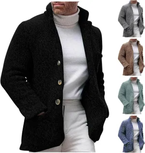 Cardigan Sweaters for Men Business Cardigans Button Down Fllece Shirts Long Sleeve Warm Tops Fall Trendy Sweaters