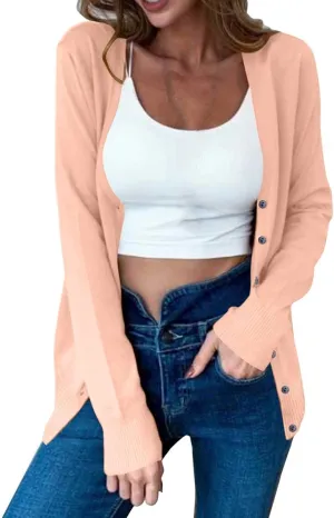 Cardigan Sweaters for Women Button Down Open Front Cardigans Long Sleeve Lightweight Knit Jacket Outwear Fall Outfits