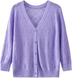 Cardigans for Women Long Sleeve Knit Coat V-Neck Button Down Lightweight Cardigan Sweater Open Front Knitwear Jackets