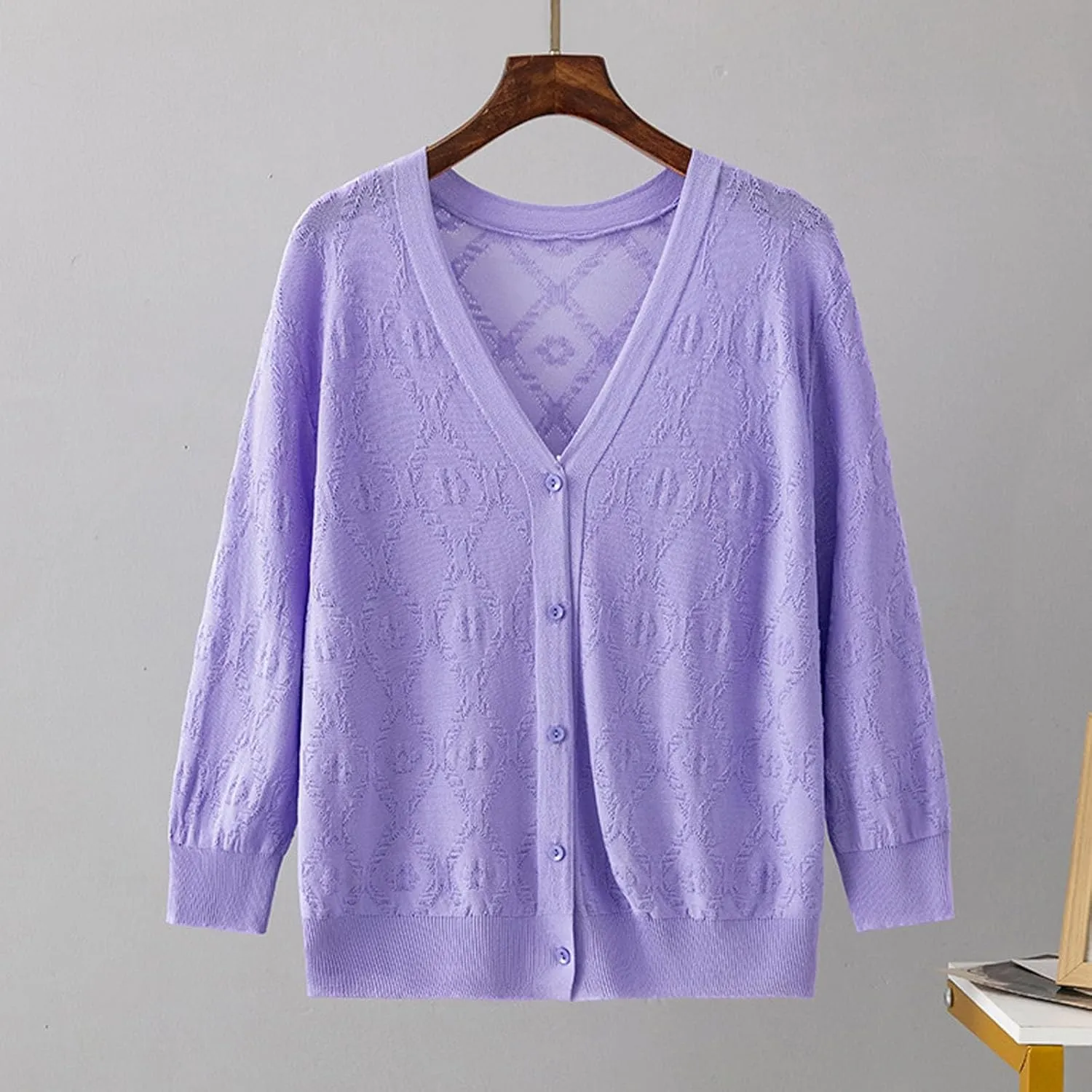 Cardigans for Women Long Sleeve Knit Coat V-Neck Button Down Lightweight Cardigan Sweater Open Front Knitwear Jackets