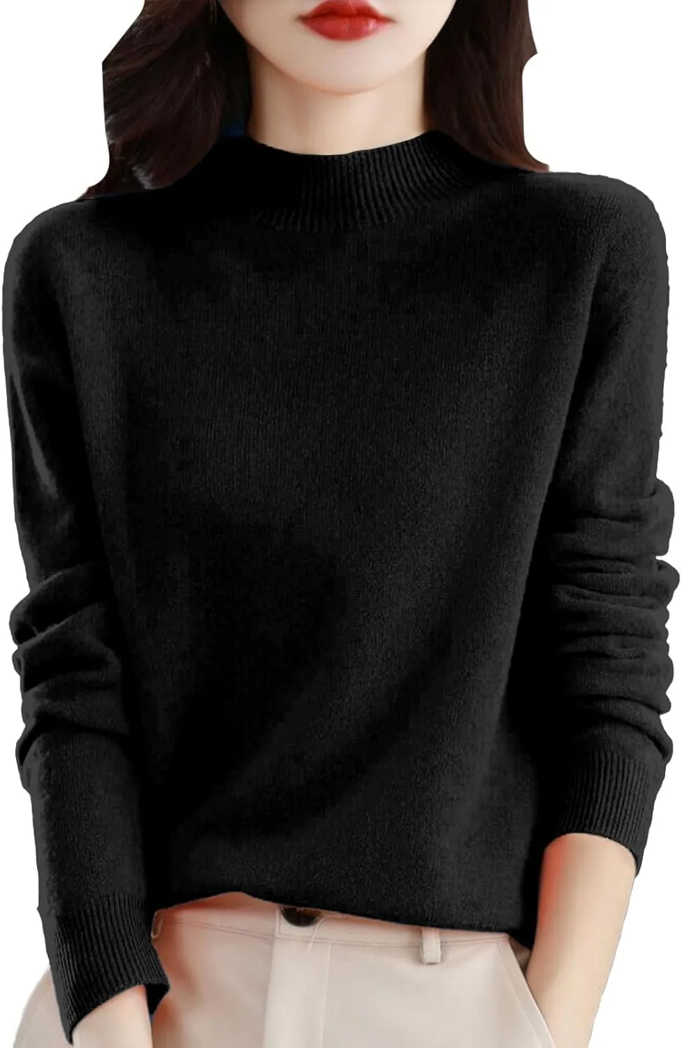 Cashmere Sweaters for Women Long Sleeve Trendy 2025 Fall Knitted Pullover Soft Warm Sweater Tops