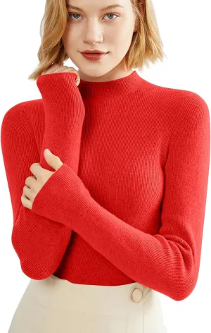 Cashmere Sweaters for Women Long Sleeve Trendy Lightweight Knitted Pullover Soft Warm Cashmere Elengant Sweater Tops