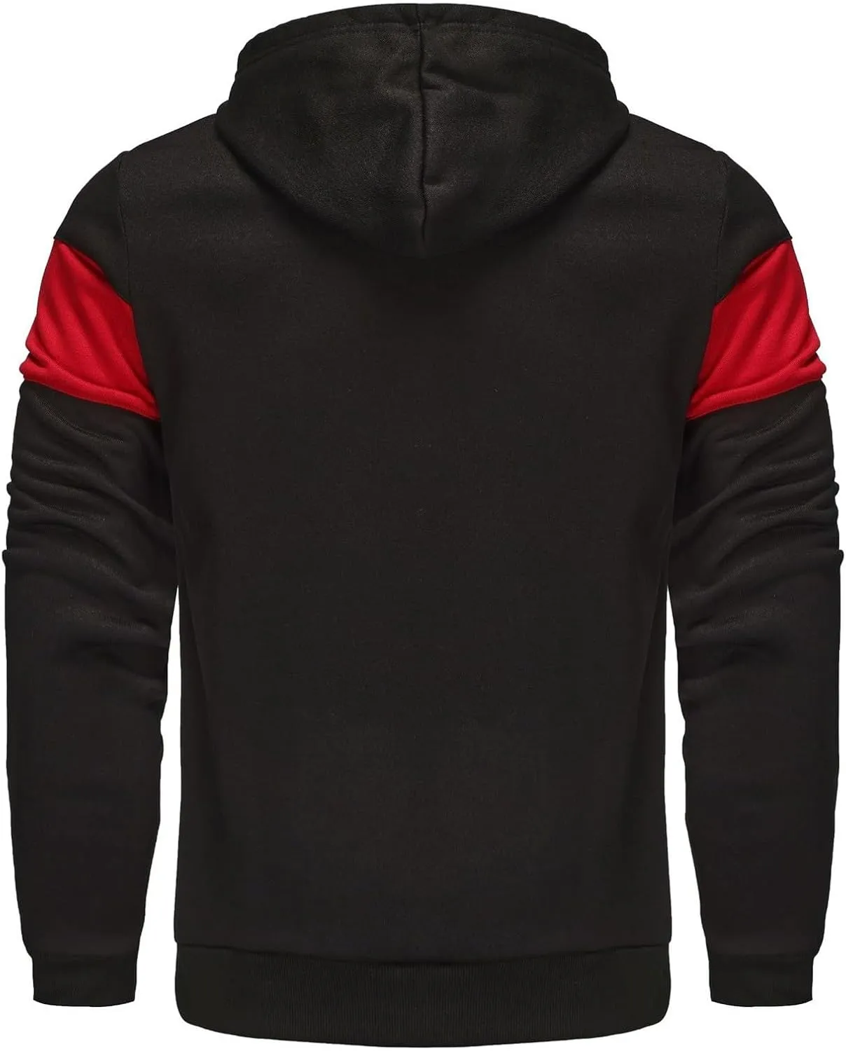 Casual Full Zip Hoodies for Men Long Sleeve Drawstring Hooded Jackets Color Block Workout Sweatshirt Top with Pockets