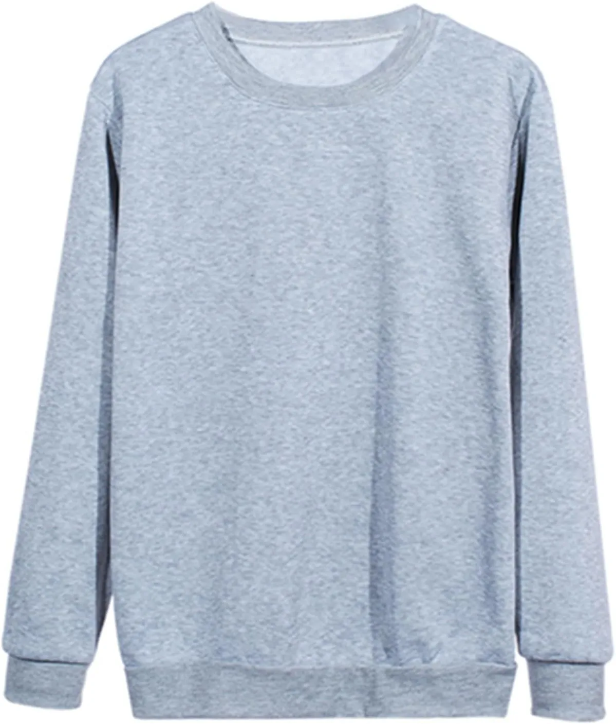 Ceboyel Womens No Hooded Crew Neck Sweatshirt Solid Color Comfy Pullover Tops Long Sleeve Shirts Sweater Trendy Clothes 2024