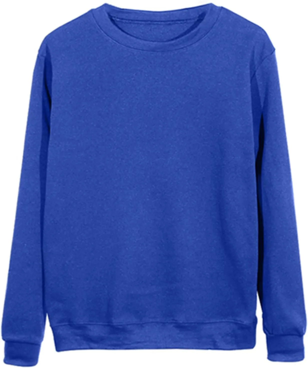 Ceboyel Womens No Hooded Crew Neck Sweatshirt Solid Color Comfy Pullover Tops Long Sleeve Shirts Sweater Trendy Clothes 2024