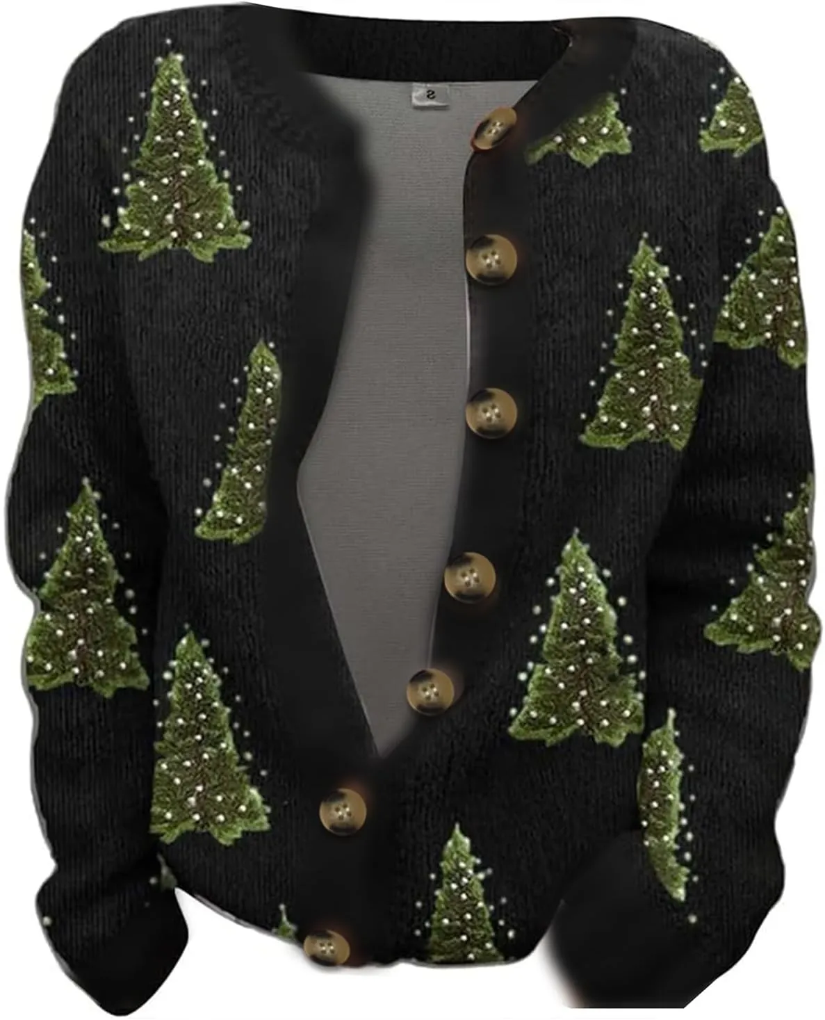 Christmas Cardigan for Women 2024 Ugly Xmas Knit Button Down Open Front Cardigan Sweater Winter Warm Coat Outwaer