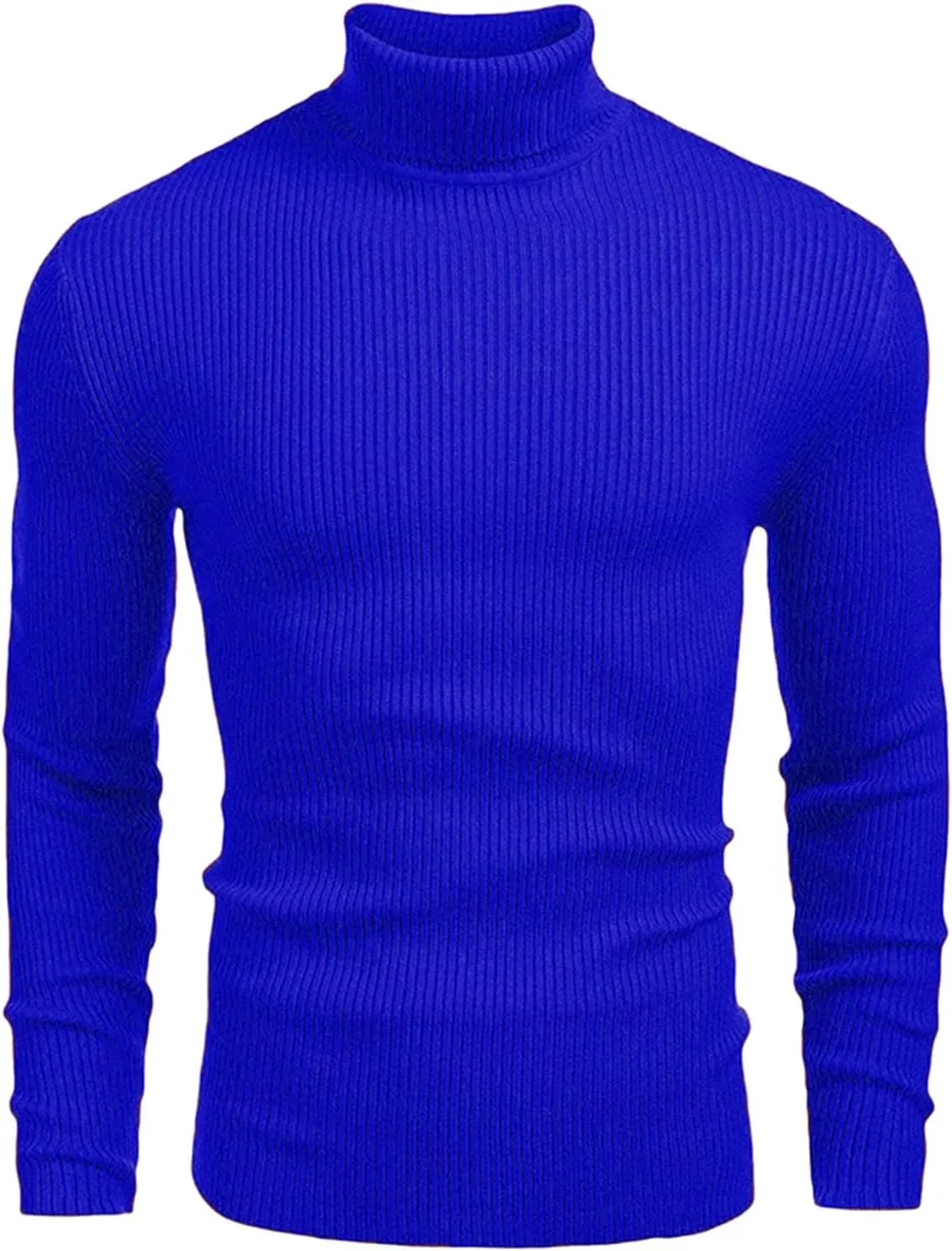 Chunky Knit Sweaters for Men Long Sleeve High Neck Classic Pullover Stretchy Winter Fashion Thermal Sweaters