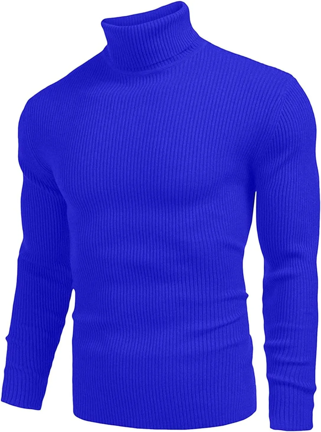 Chunky Knit Sweaters for Men Long Sleeve High Neck Classic Pullover Stretchy Winter Fashion Thermal Sweaters