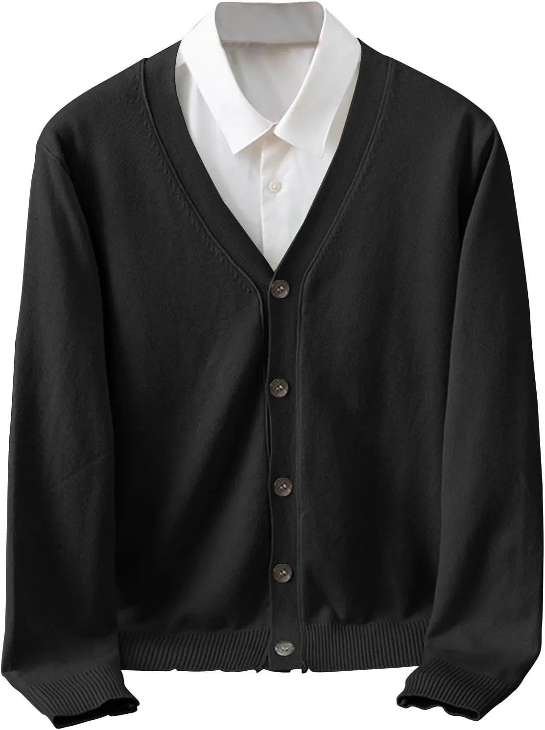 Classic V Neck Cardigans Sweaters for Men Casual Lightweight Button Down Knitted Sweater Tops Stretch Cardigan Jacket