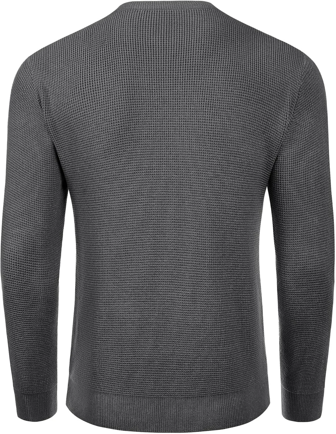 COOFANDY Men's Crewneck Sweater Waffle Textured Pullover Sweaters Soft Midweight Knitted Sweaters