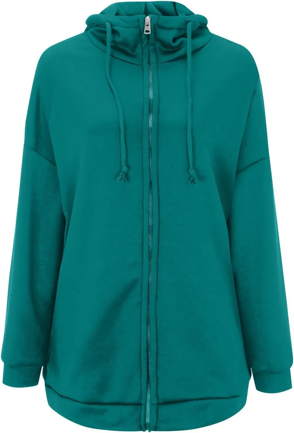 COTECRAM Women's Zip Up Hoodies Oversized Long Sleeve Fall Hooded Sweatshirts Casual Long Fleece Jacket Coats with Pockets