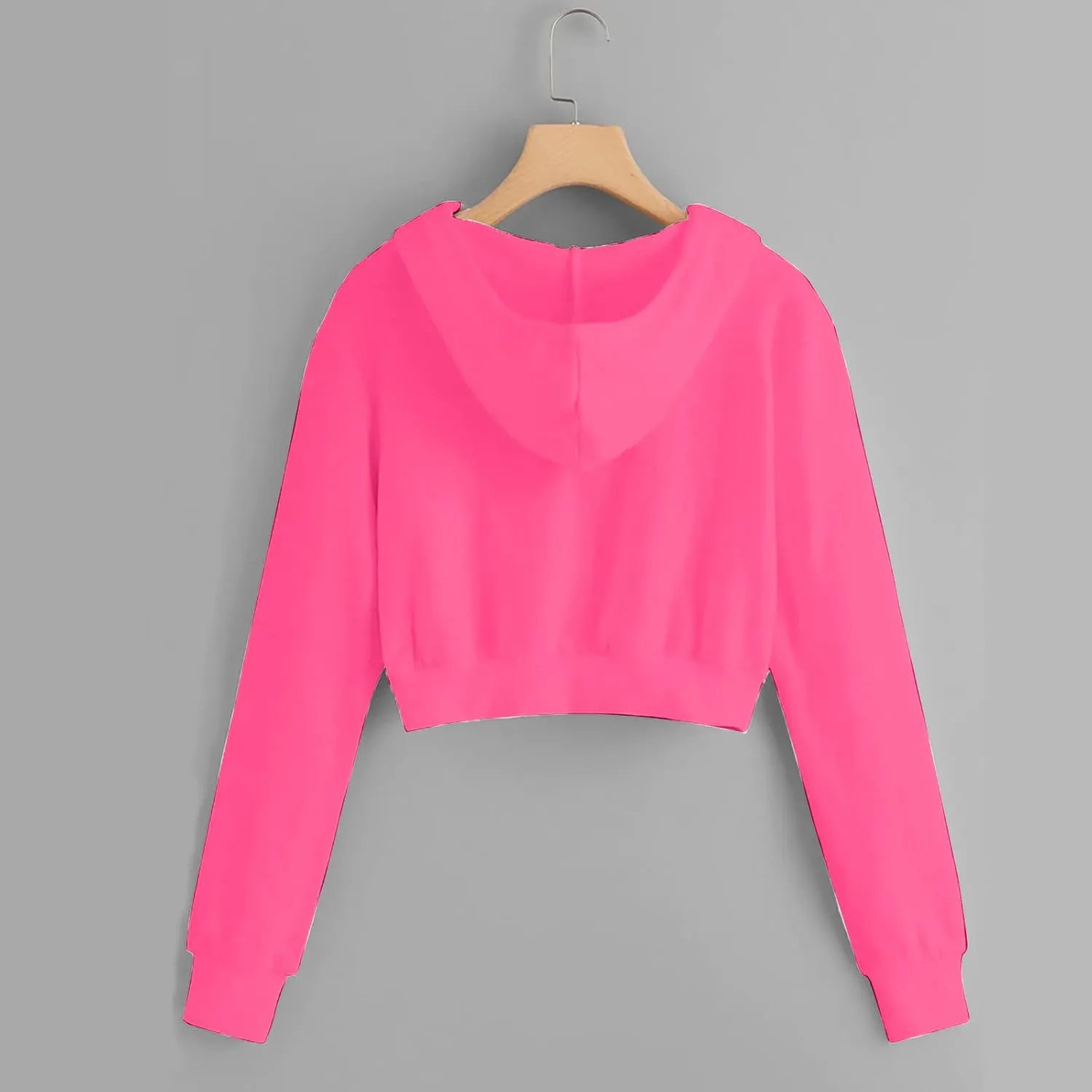 Cropped Hooded Sweatshirts for Women Fleece Full Zip Up Hoodies 90S Long Sleeve Y2k Clothes Jacket Top with Pockets