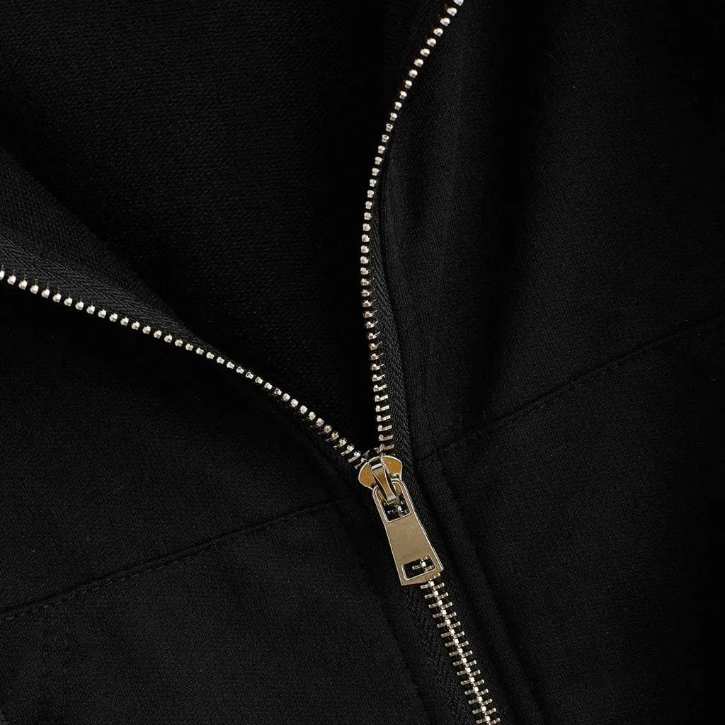 Cropped Hoodie Women Zip Up Hooded Sweatshirt 2023 Fashion Fall Crop Jackets Casual Cute Long Sleeve Crop Tops