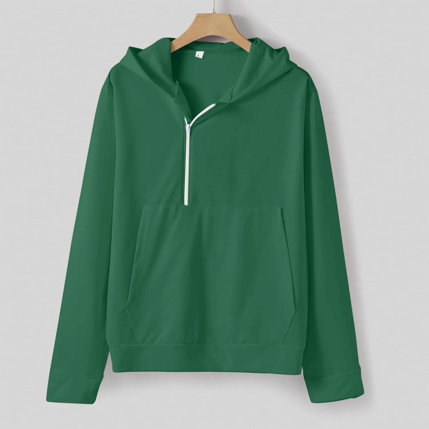 Ctreela Aesthetic Hoodies Sweatshirt for Men Designer Asymmetrical Pullover Tops Plus Size Workout Hoodie Half Zip Jackets