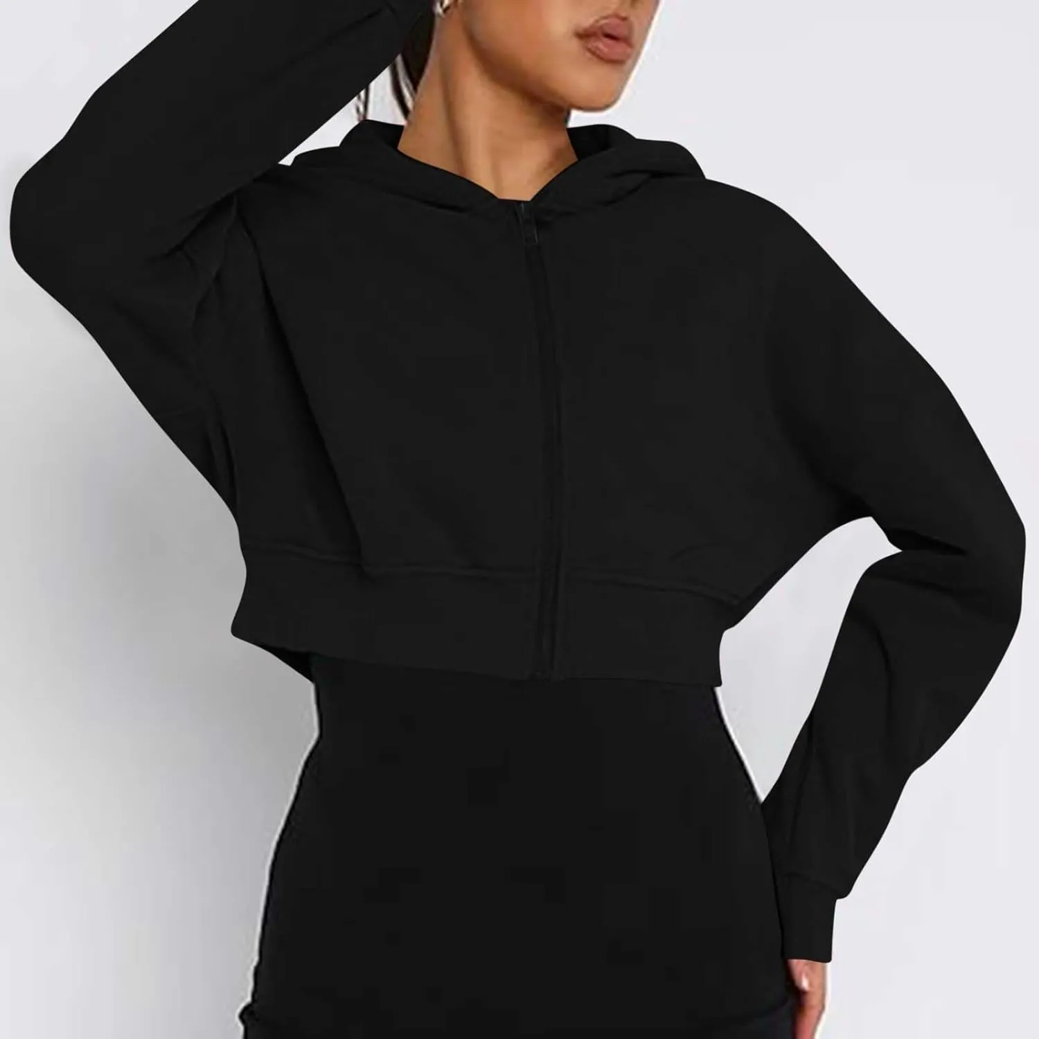 DDAPJ pyju Womens Cropped Sweatshirts 2025 Casual Half Zip Pullover Y2K Preppy Stand Collar Long Sleeve Fleece Sweatshirt