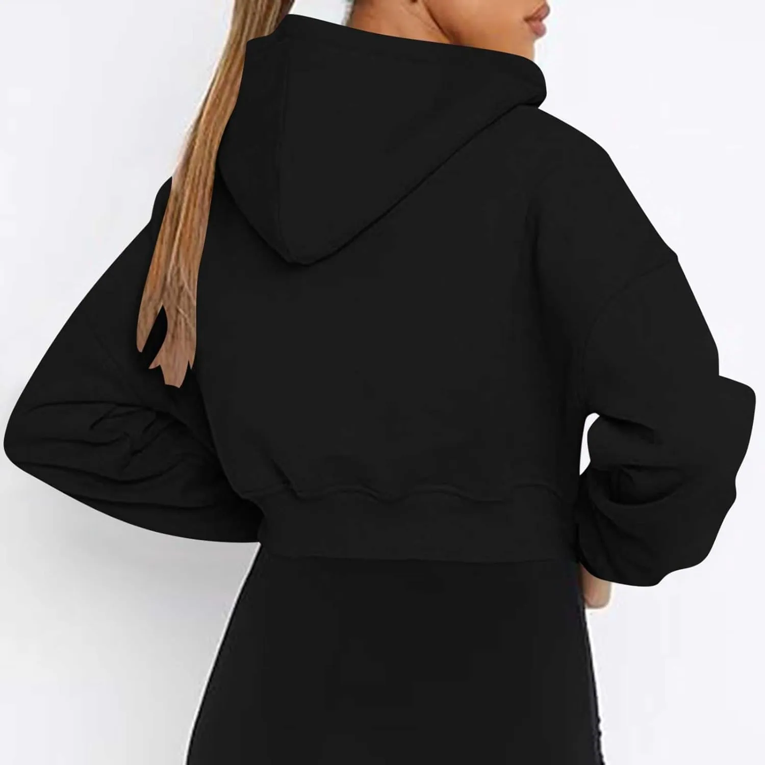 DDAPJ pyju Womens Cropped Sweatshirts 2025 Casual Half Zip Pullover Y2K Preppy Stand Collar Long Sleeve Fleece Sweatshirt