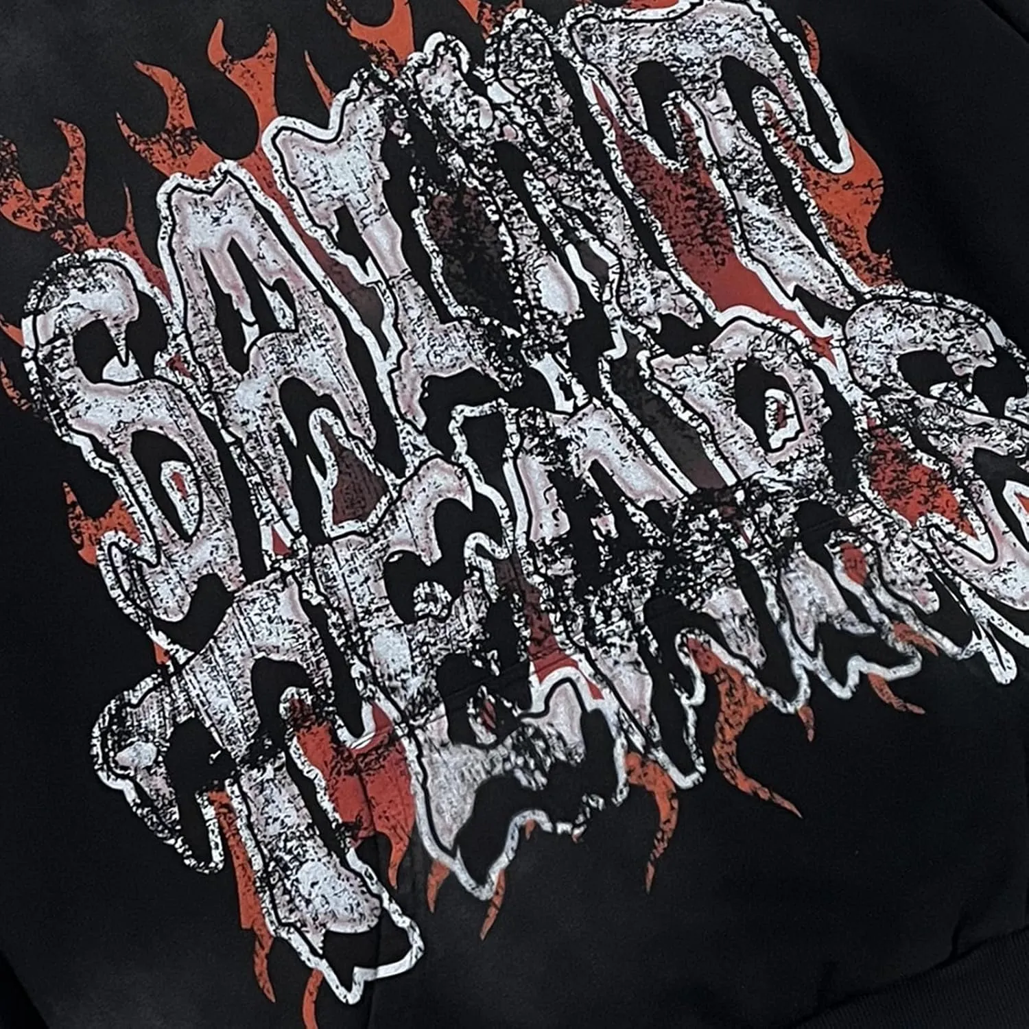 DONCARE Saint Graphic Print Oversized Hoodies Unisex Vintage Graphic Print Long Sleeve Shirt