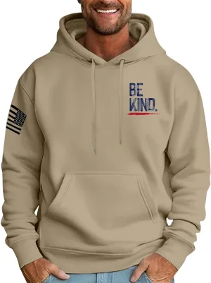 DOPOCQ Mens Hoodies Pullover Be Kind Print Casual Long Sleeve Sweatshirts Oversized Hooded Collar Drawstring Pullover