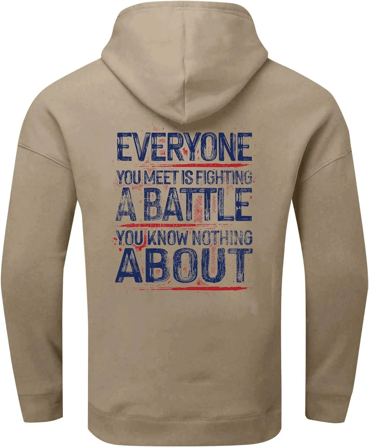 DOPOCQ Mens Hoodies Pullover Be Kind Print Casual Long Sleeve Sweatshirts Oversized Hooded Collar Drawstring Pullover