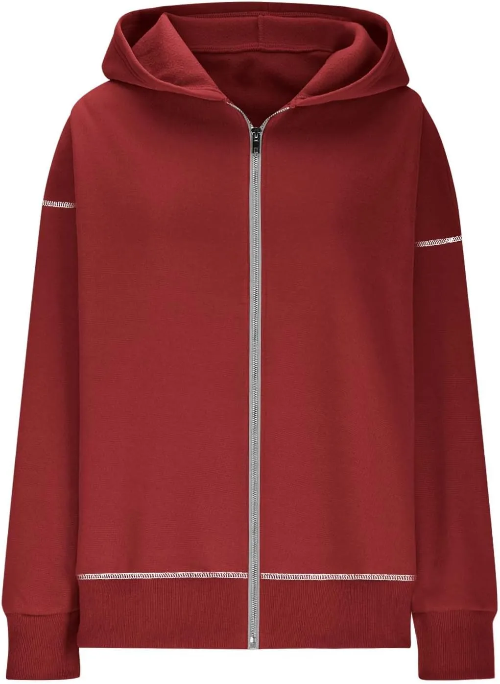 Drop Shoulder Zip Up Hoodies for Women Y2K Cropped Sweatshirt Jackets Winter Casual Loose Fit Fashion Fleece Outwear