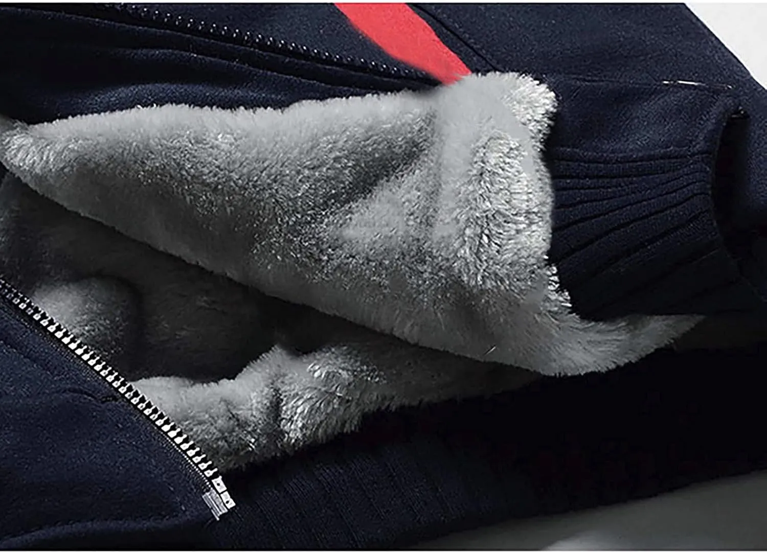 DuDubaby Men's Autumn and Winter Color Loose Casual Plush Jacket