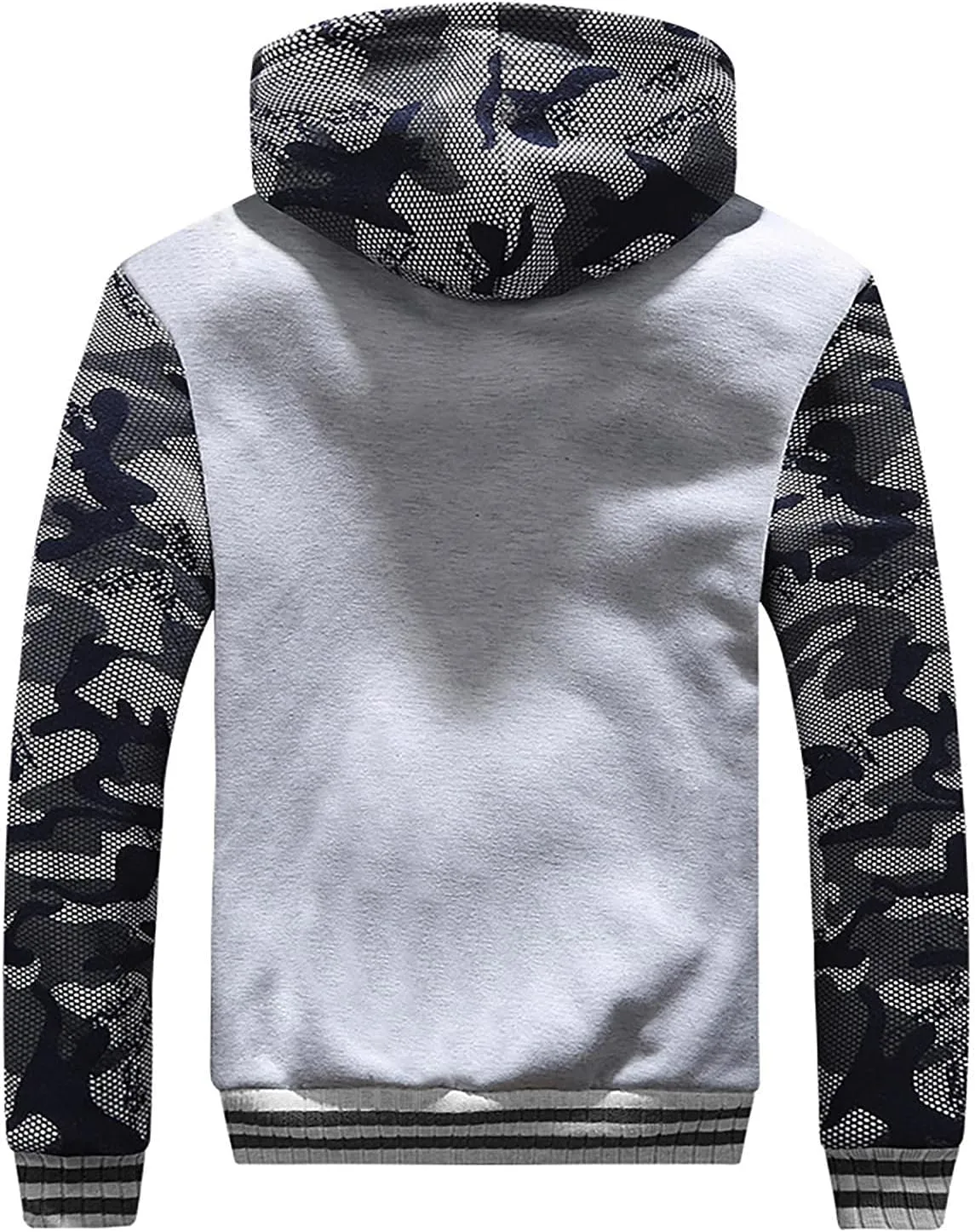 DuDubaby Men's Autumn and Winter Color Loose Casual Plush Jacket