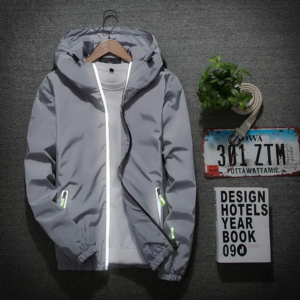 DuDubaby Mens Autumn Casual Camouflage Printing Plus Size Hoodie Two-Sided Wear Thin Coat