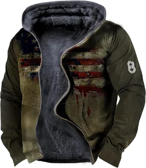 DuDubaby Men's Casual Camouflage Sports Sweatshirt Long Sleeve Zipper Hooded Jacket Coat