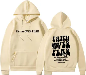 faith over fear hoodies for women teen girls aesthetic sweatshirts oversized fall clothes Casual Long Sleeve pullover