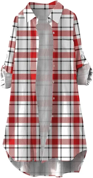 Fall Cardigans for Women 2024,Open Front Roll Up Sleeve Tops Button Down Plaid Shirts Oversized Cardigan