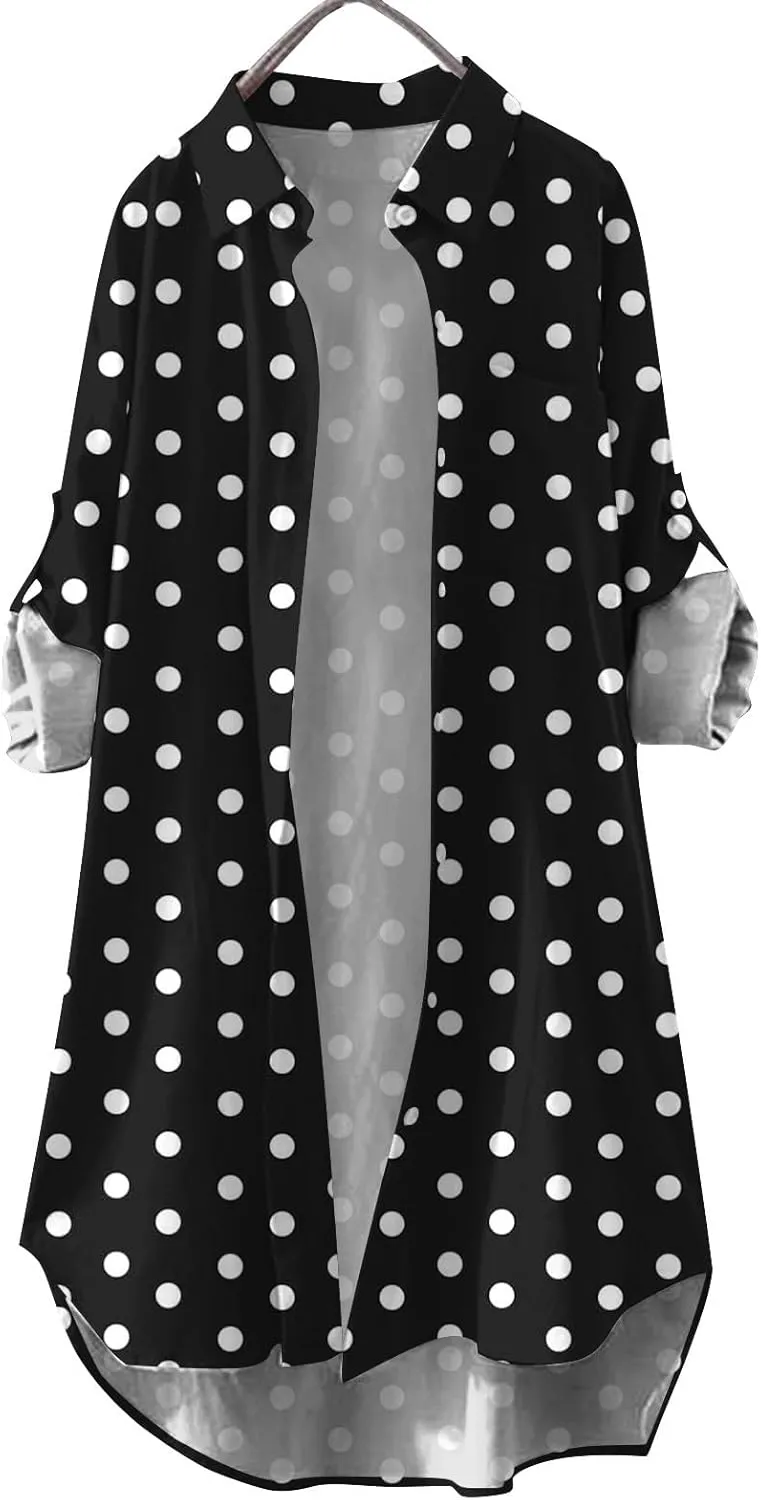 Fall Cardigans for Women 2024,Open Front Roll Up Sleeve Tops Button Down Plaid Shirts Oversized Cardigan