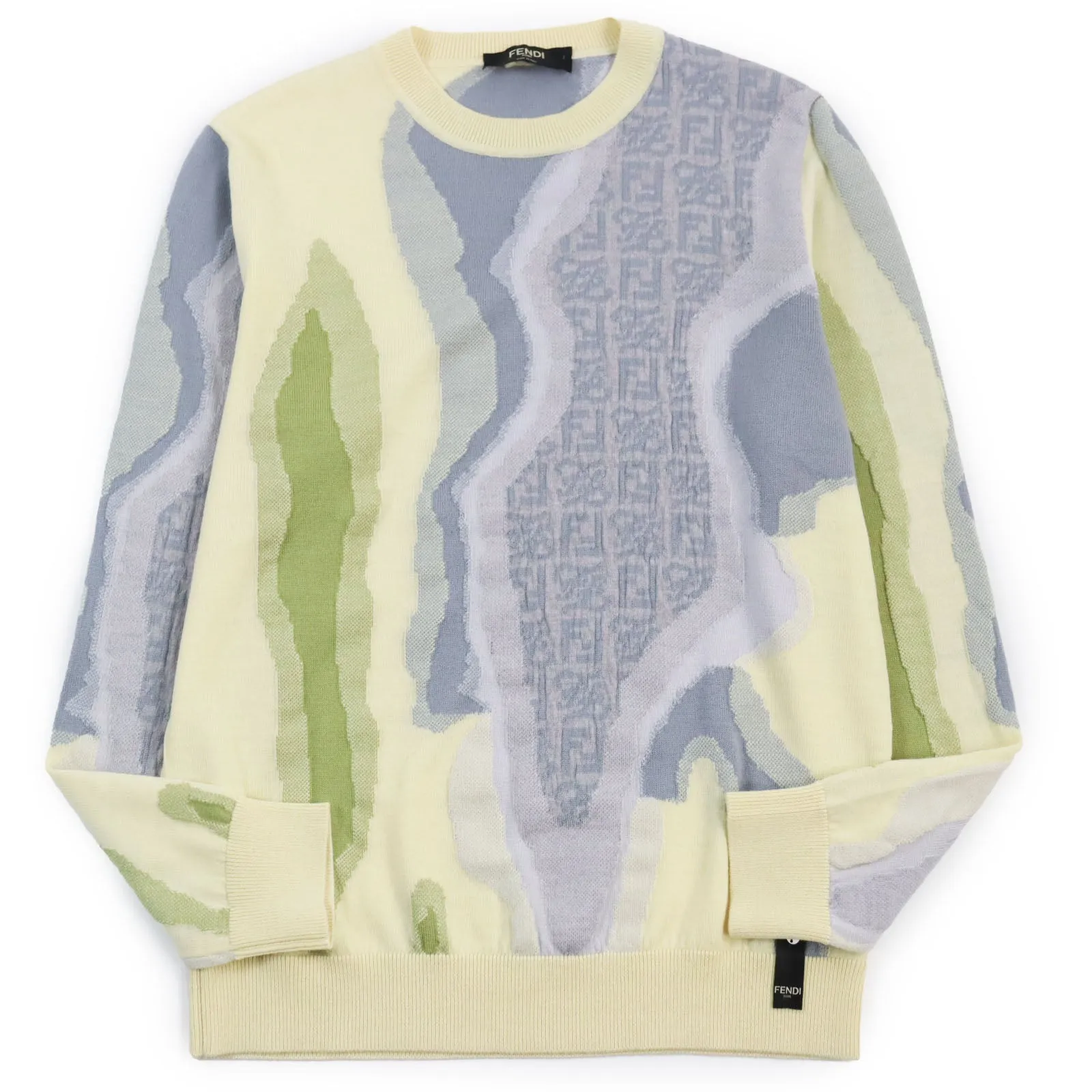 Fendi FF Logo Print Knit Sweater Multicolor