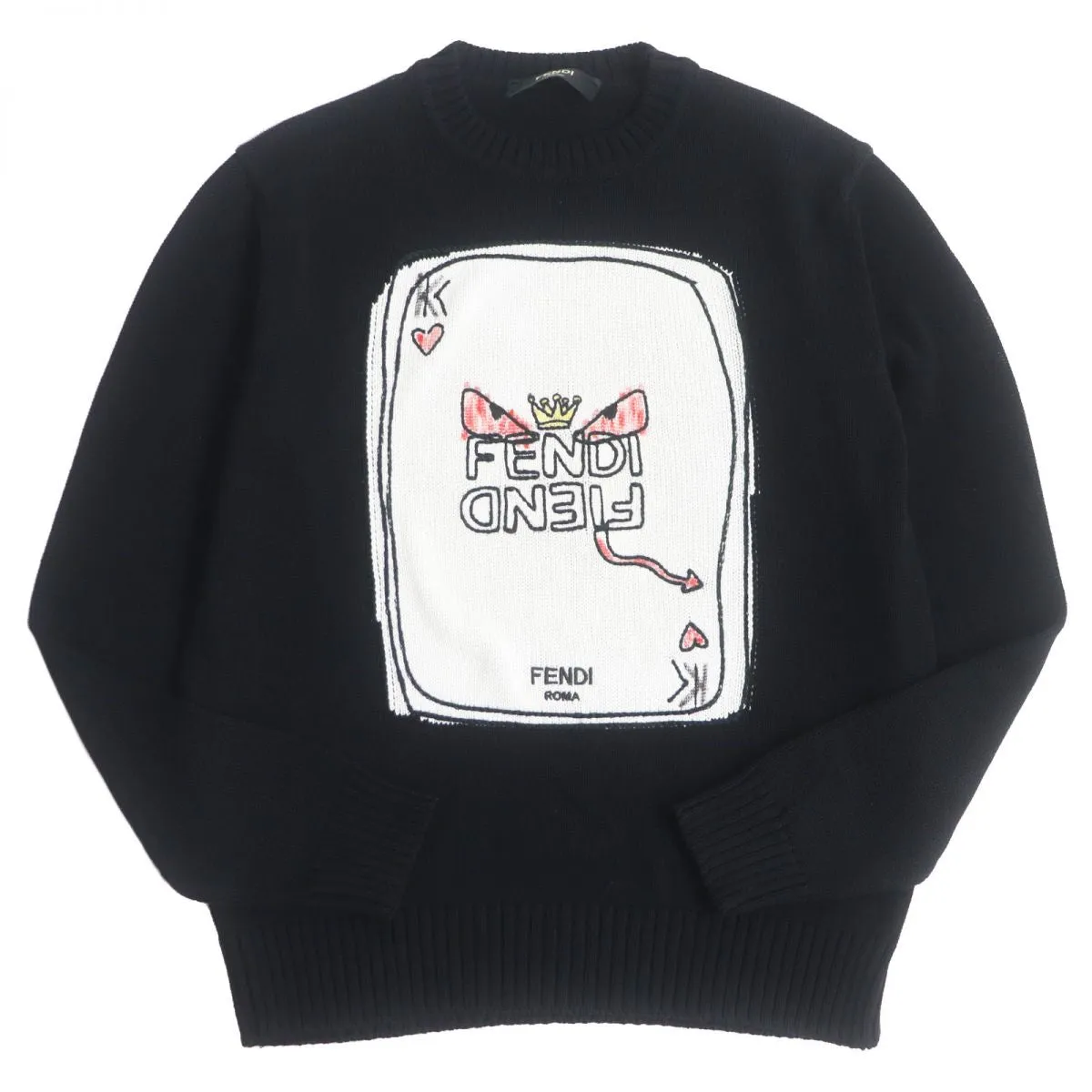 Fendi Monster Bugs Eye Trump Sweater Black